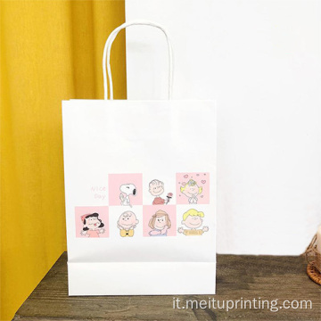 Shopping bag in carta con stampa del logo